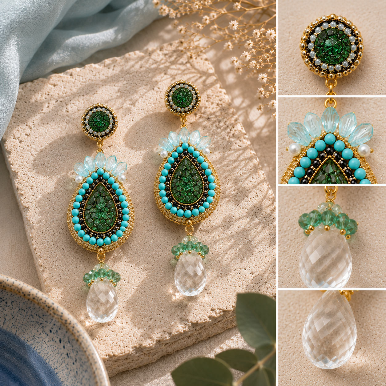Bulluka Aqua Crystelle Earrings