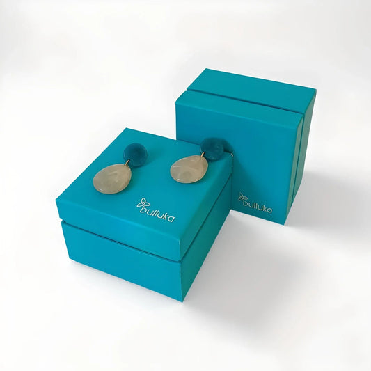 Bulluka Marbled Blue Dangle Earrings