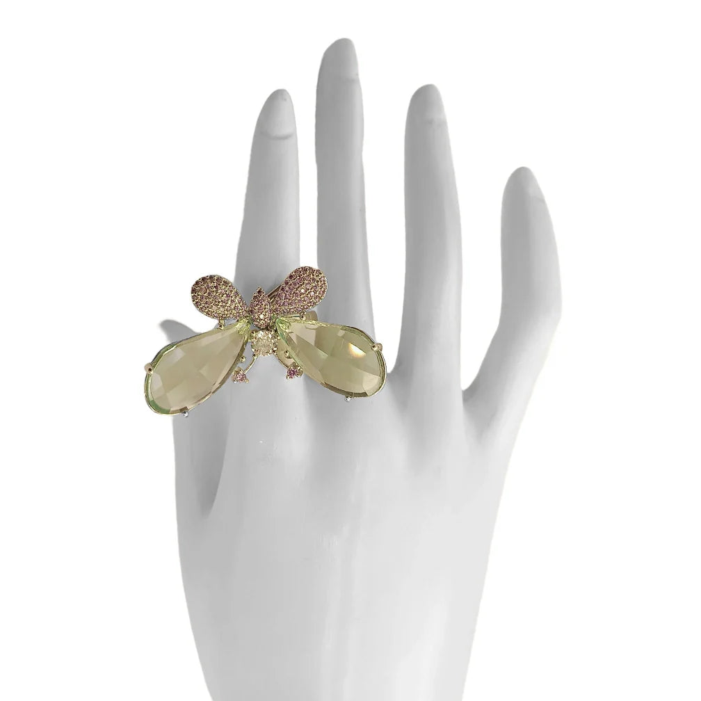 Bulluka Butterfly Bling Statement Adjustable Ring