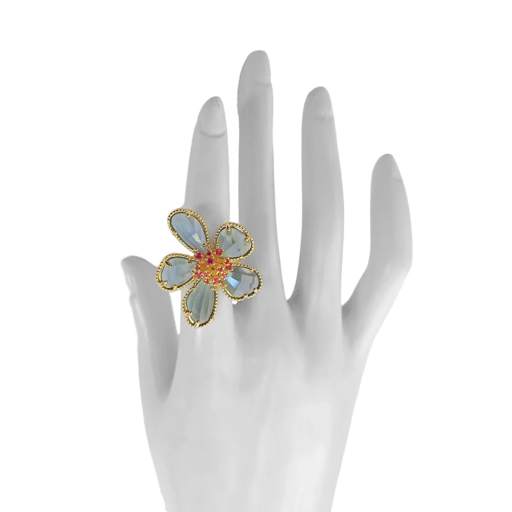 Bulluka Moonlit Petal Statement Adjustable Ring