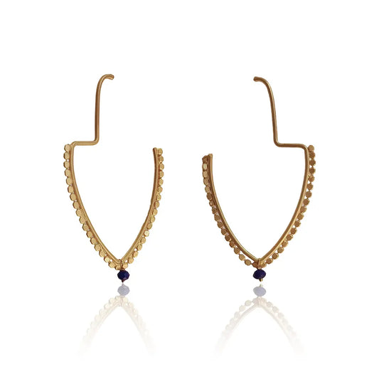 Bulluka Blue Drops Goldmine Earrings