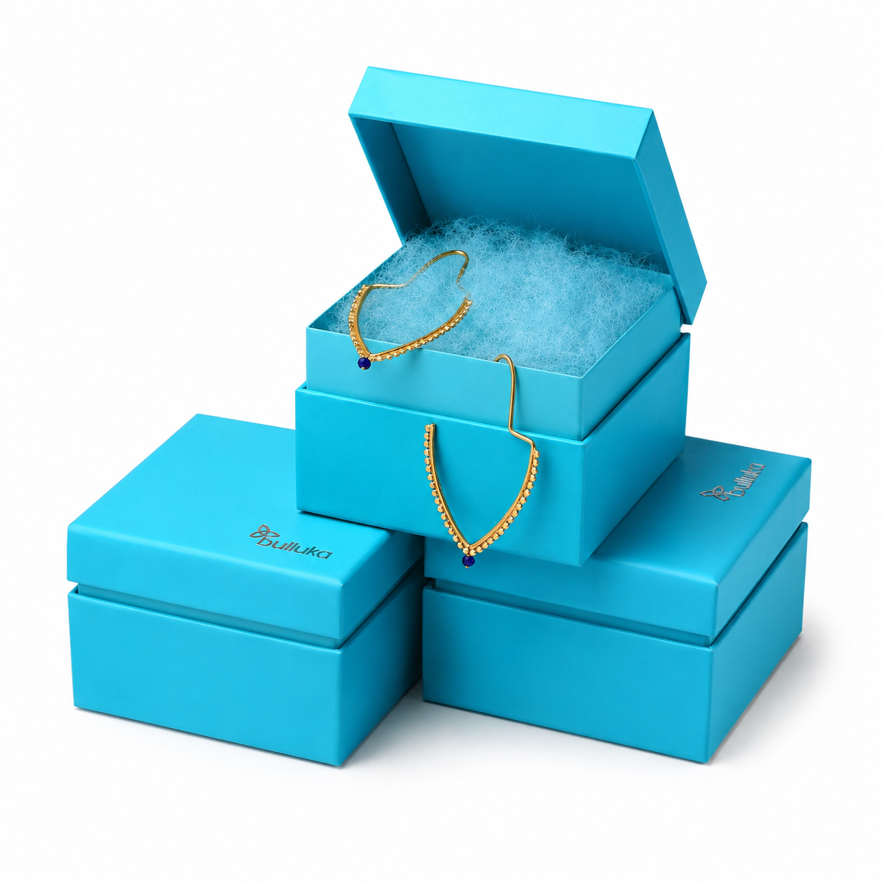Bulluka Blue Drops Goldmine Earrings