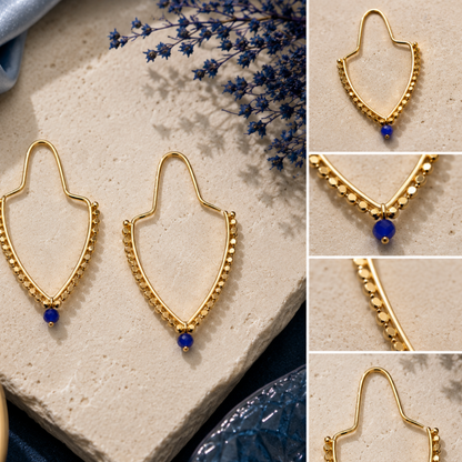 Bulluka Blue Drops Goldmine Earrings