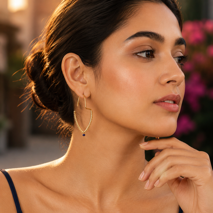 Bulluka Blue Drops Goldmine Earrings