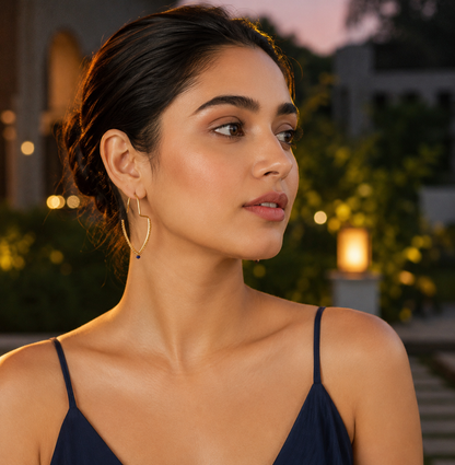 Bulluka Blue Drops Goldmine Earrings