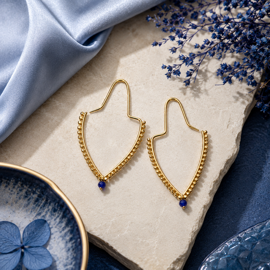Bulluka Blue Drops Goldmine Earrings