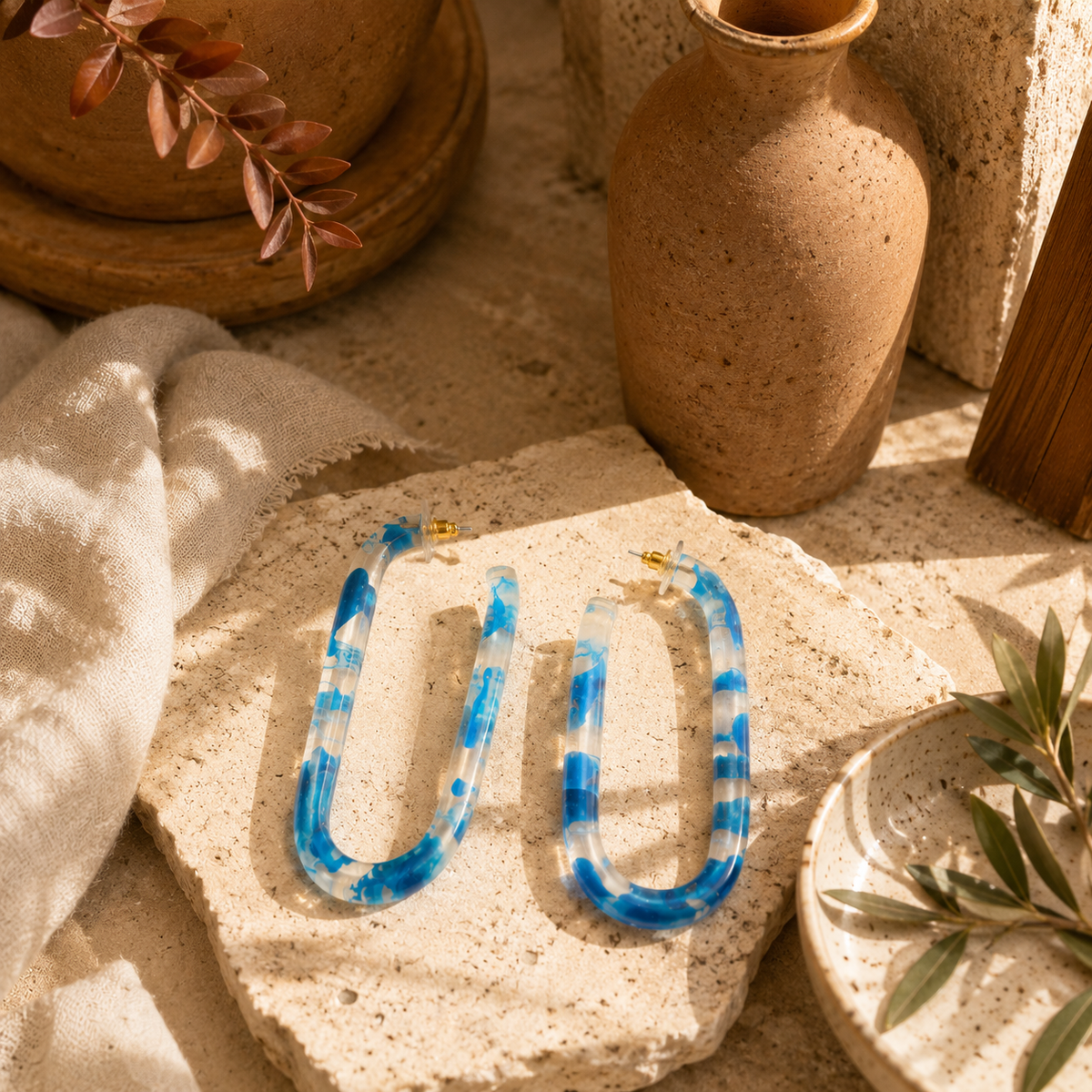 Bulluka Teal Tangle Hoops