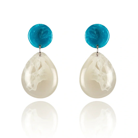 Bulluka Marbled Blue Dangle Earrings