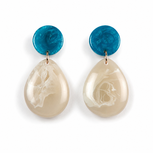 Bulluka Marbled Blue Dangle Earrings
