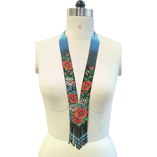 Bulluka Seedbead Embroidery Long Necklace
