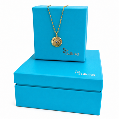 Bulluka Solar Sigil Gold Medallion Necklace