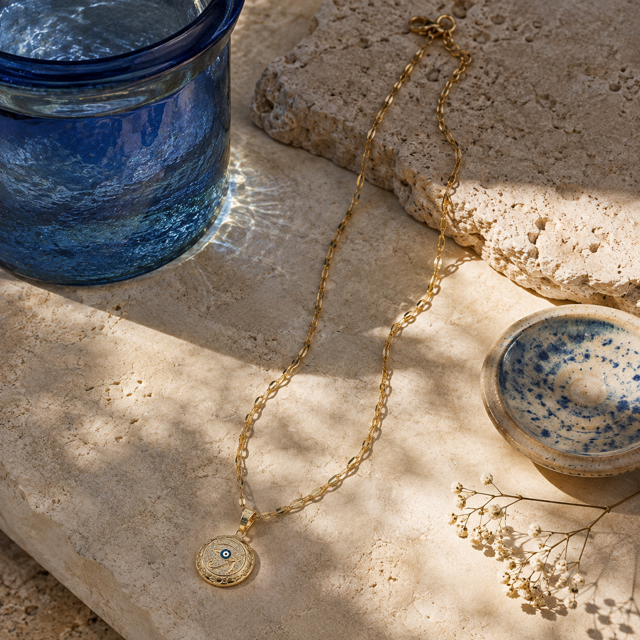 Bulluka Solar Sigil Gold Medallion Necklace