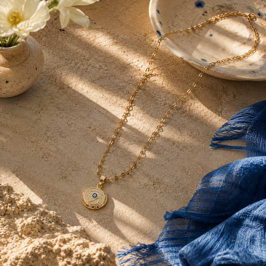 Bulluka Solar Sigil Gold Medallion Necklace