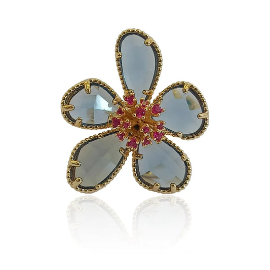 Bulluka Moonlit Petal Statement Adjustable Ring