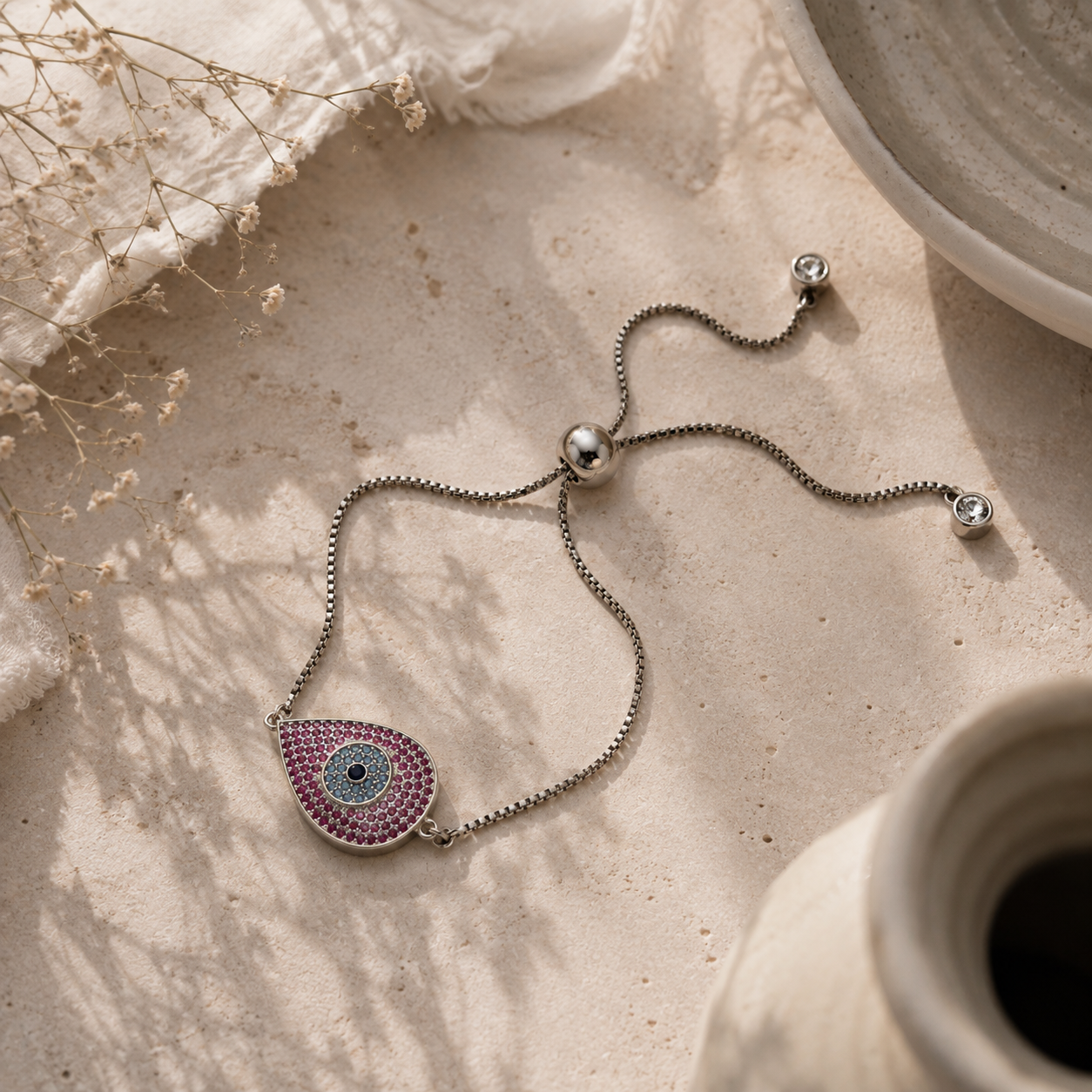 Bulluka Rose Guardian Eye Bracelet