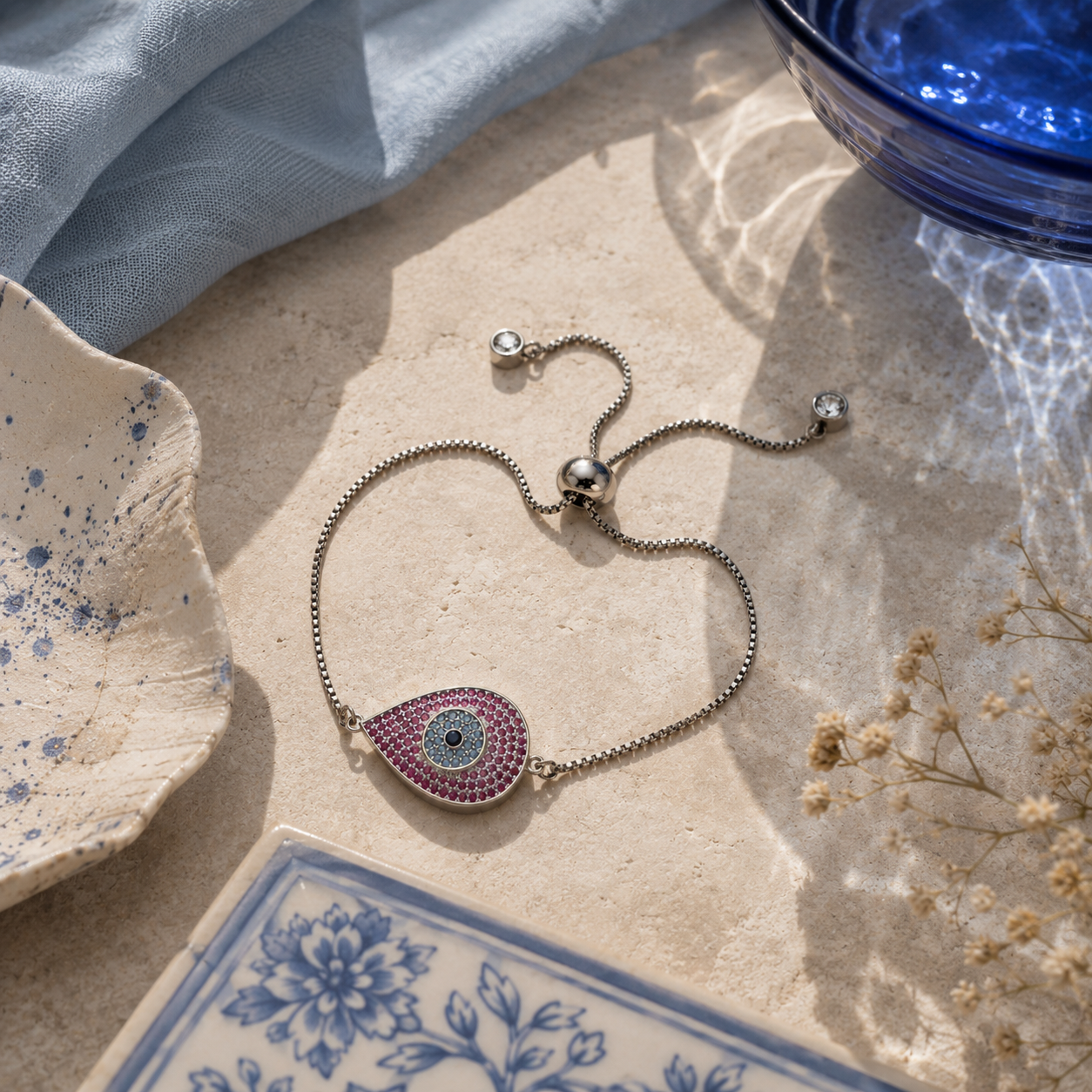 Bulluka Rose Guardian Eye Bracelet