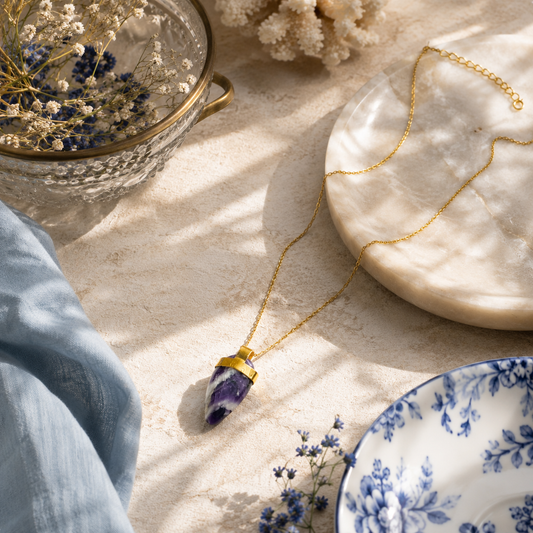 Bulluka Gauri Raw Stone Gold Toned Necklace