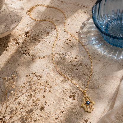 Bulluka Hamsa Glow Necklace