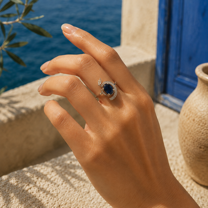 Bulluka Lunar Whirl Statement Adjustable Ring